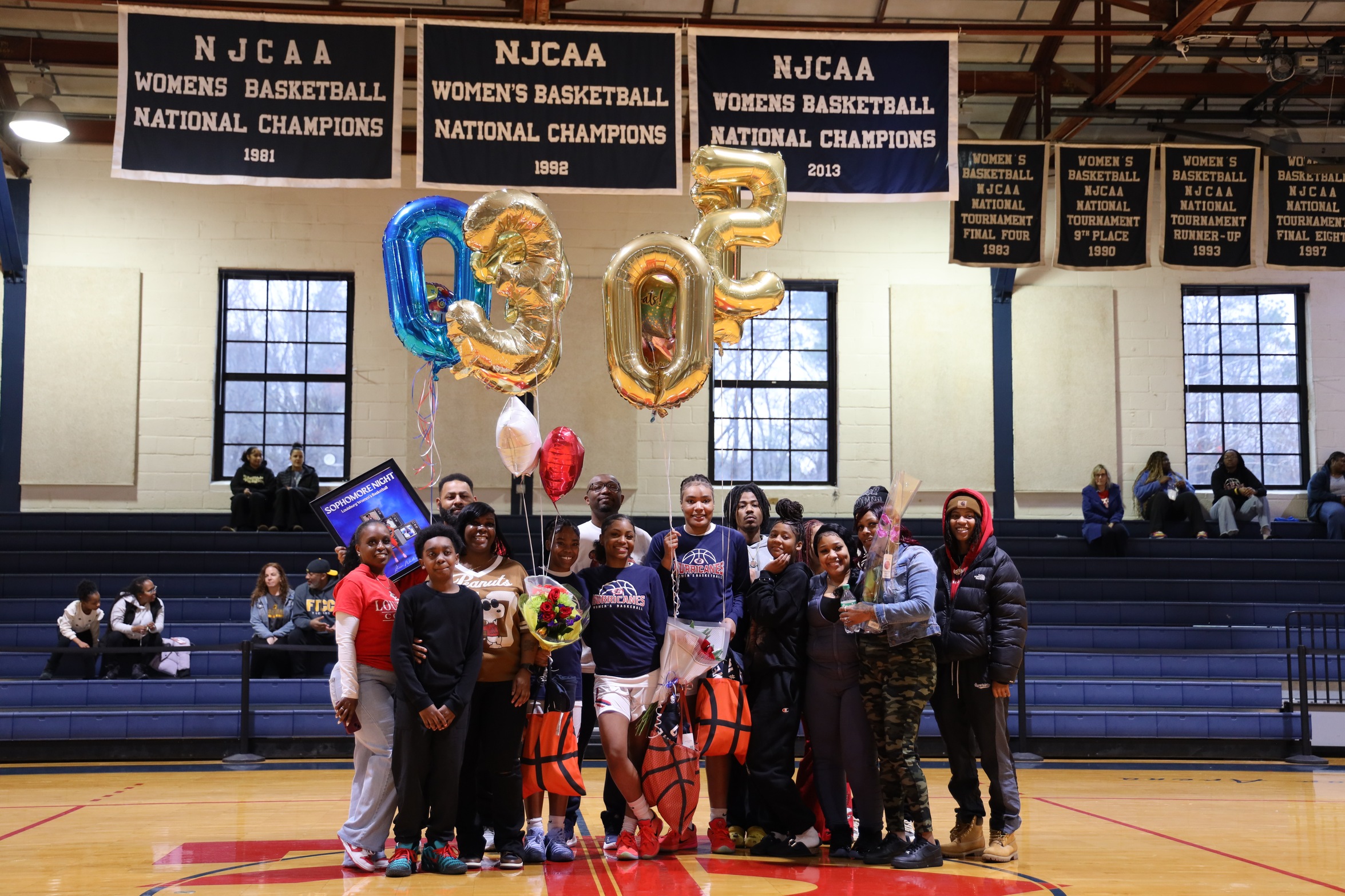 Women's Basketball Sophomores pose before the game.